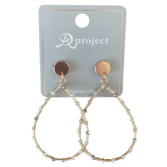 Gold Hoop Earrings (with pretty beads) — AD Project - Picture 1 of 8